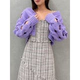 パープル | スリットケーブルニットカーディガン | dazzlin