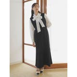 【森香澄コラボ】ディープネックレイヤードワンピース | dazzlin | 詳細画像1