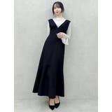 【森香澄コラボ】ディープネックレイヤードワンピース | dazzlin | 詳細画像12