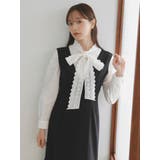 【森香澄コラボ】ディープネックレイヤードワンピース | dazzlin | 詳細画像3