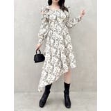 リボンショルダーアシンメトリーワンピース | dazzlin | 詳細画像1 