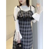 ブラック | レースヘムキャミワンピース | dazzlin