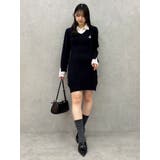 シャツレイヤードケーブルニットワンピース | dazzlin | 詳細画像21 