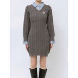 シャツレイヤードケーブルニットワンピース | dazzlin | 詳細画像23 