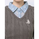 シャツレイヤードケーブルニットワンピース | dazzlin | 詳細画像26 