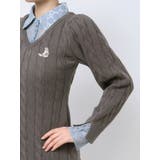 シャツレイヤードケーブルニットワンピース | dazzlin | 詳細画像27 