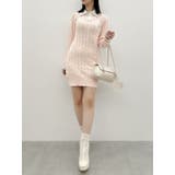 シャツレイヤードケーブルニットワンピース | dazzlin | 詳細画像5 