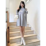 オープンショルダーニットミニワンピース | dazzlin | 詳細画像15 