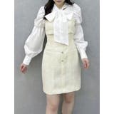 イエロー | 【セットアップ対応】レイヤードツイードミニキャミワンピース | dazzlin