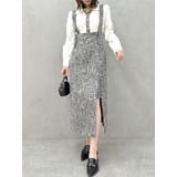 グレー | ハイウエストジャンスカドッキングワンピース | dazzlin