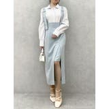 ブルー | ハイウエストジャンスカドッキングワンピース | dazzlin