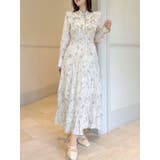 オフホワイト | フラワープリーツワンピース | dazzlin