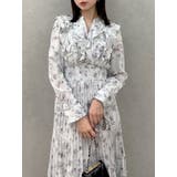 グレー | フラワープリーツワンピース | dazzlin