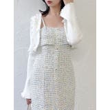 【セットアップ対応】ツイードレイヤードIラインキャミワンピース | dazzlin | 詳細画像1 