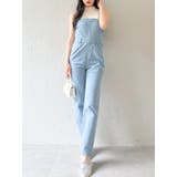 スリムデニムベアロンパース | dazzlin | 詳細画像1 