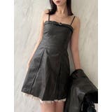 ダークブラウン | ヘムチュールベルトキャミワンピース | dazzlin