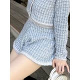 ブルー | 【SETUP】ツイードライクニットパンツ※セットアップ対応 | dazzlin