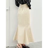 ベージュ | バックレースアップスイッチングマーメイドスカート | dazzlin