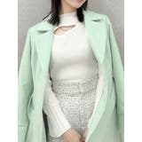 オフホワイト | デコルテオープンリブニットトップス | dazzlin