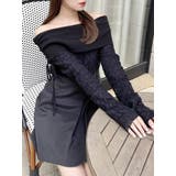 レースレイヤードリブニットトップス | dazzlin | 詳細画像1 