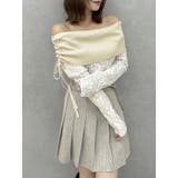 レースレイヤードリブニットトップス | dazzlin | 詳細画像19 