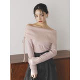 レースレイヤードリブニットトップス | dazzlin | 詳細画像4 