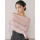 ピンク | レースレイヤードリブニットトップス | dazzlin