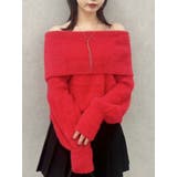 レッド | シャギーオフショルニットプルオーバー | dazzlin