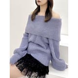 パープル | シャギーオフショルニットプルオーバー | dazzlin