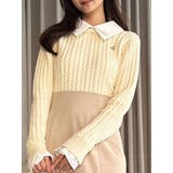 アイボリー | ケーブルシャツドッキングニット | dazzlin