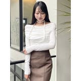 チョーカー付きオフショルドレープ長袖トップス | dazzlin | 詳細画像10 