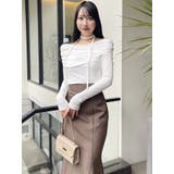 チョーカー付きオフショルドレープ長袖トップス | dazzlin | 詳細画像11 