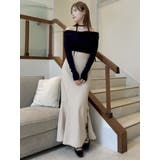 チョーカー付きオフショルドレープ長袖トップス | dazzlin | 詳細画像12 