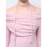 チョーカー付きオフショルドレープ長袖トップス | dazzlin | 詳細画像28 