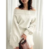 デコルテオープンスウェットトップス | dazzlin | 詳細画像1 