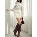 デコルテオープンスウェットトップス | dazzlin | 詳細画像17 