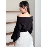 デコルテオープンスウェットトップス | dazzlin | 詳細画像21 