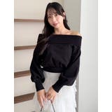 デコルテオープンスウェットトップス | dazzlin | 詳細画像24 