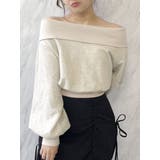 ベージュ | デコルテオープンスウェットトップス | dazzlin