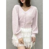 ピンク | ミニシャギーラメニットカーデトップス | dazzlin