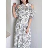 オフホワイト | 2WAYショルダーフラワーラッフルワンピース | dazzlin