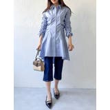 ギャザースリーブイレヘムシャツワンピース | dazzlin | 詳細画像4 