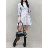ミックス | ギャザースリーブイレヘムシャツワンピース | dazzlin