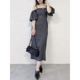 チャコールグレー | スラックスディテールバルーンワンピース | dazzlin