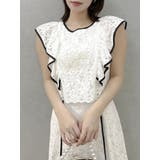 バックリボンパイピングレースドレス | dazzlin | 詳細画像10