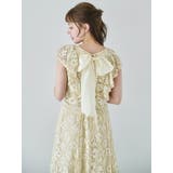 バックリボンパイピングレースドレス | dazzlin | 詳細画像4