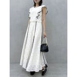 バックリボンパイピングレースドレス | dazzlin | 詳細画像8