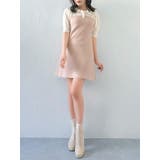 ピンク | シアーポロニットミニワンピース | dazzlin