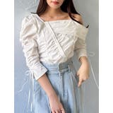 アシメギャザーブラウス | dazzlin | 詳細画像10 