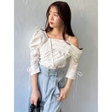 アシメギャザーブラウス | dazzlin | 詳細画像4 